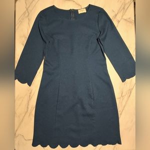Everly scalloped teal dress